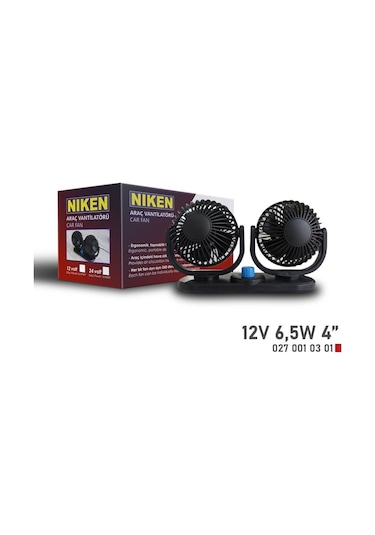 Araç Içi Vantilatör Küçük Çift Başlı 12v 4 İnç Üniversal Niken