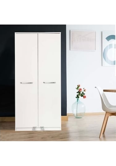 Evistro 2 Kapaklı 90 Derece Açılır Kapak Çok Amaçlı Mutfak Dolabı Beyaz