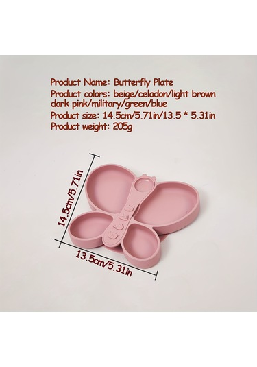 Besleme Tepsisi, Kelebek Tepsi Ve Kaşık, Kendi Kendine Beslenmeye Uygun, Vantuzlu Tasarıma Sahip