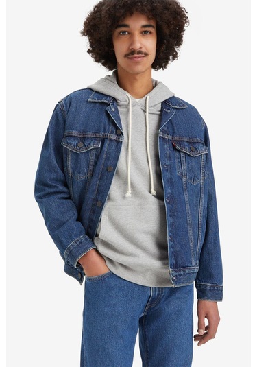 Relaxed Fit Trucker Tr Little Fighter Erkek Mavi Kot Ceket 001tp-0002-5087 Mavi