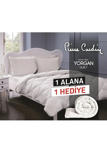 Pierre Cardin 458647445 Mikrofiber Çift Kişilik Yorgan 2'li Beyaz
