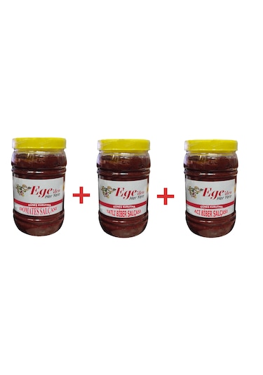 Domates Salçası 1 Kg + Tatlı Biber Salçası 1 Kg. + Acı Biber Salçası 1 Kg. Üç Lezzet Bir Arada