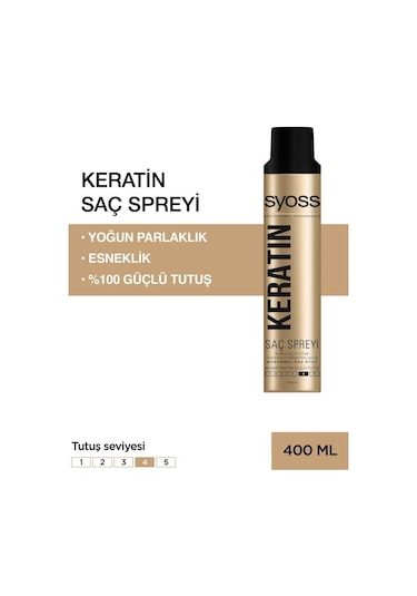 Syoss Keratin Ekstra Güçlü Tutuş Saç Spreyi 400 ML