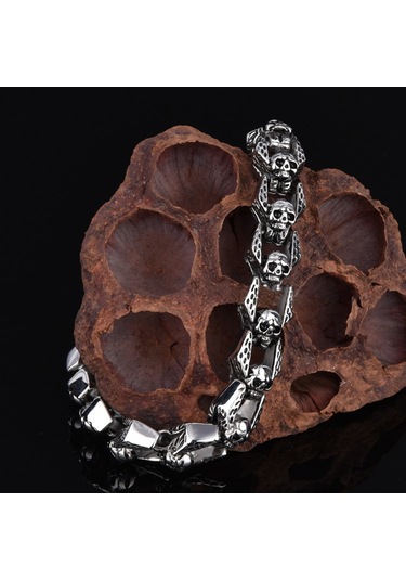 Yystore Erkek Titanyum Çelik Küba Bileklik Klt-6448 Moda Aksesuarları 22cm Çelik