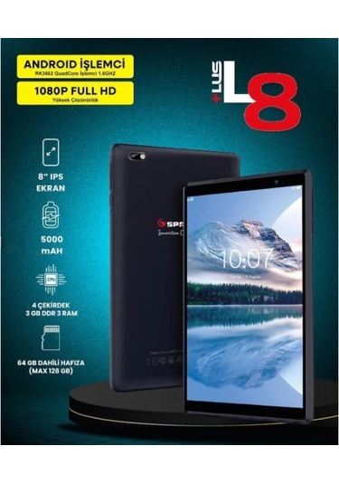 8" Ips Ekran 4 Çekirdek 3gb/64gb Tablet Pc Çok Renkli