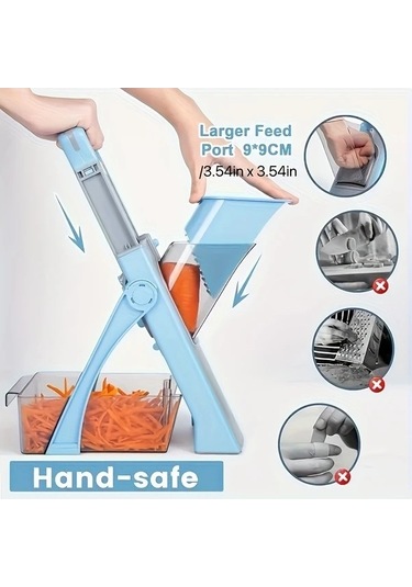 Trendooze Gaojunshop01 Senbowe Mavi Manuel Dilimleyici Doğrayıcı Mutfak Aletleri Seti Mavi Mavi