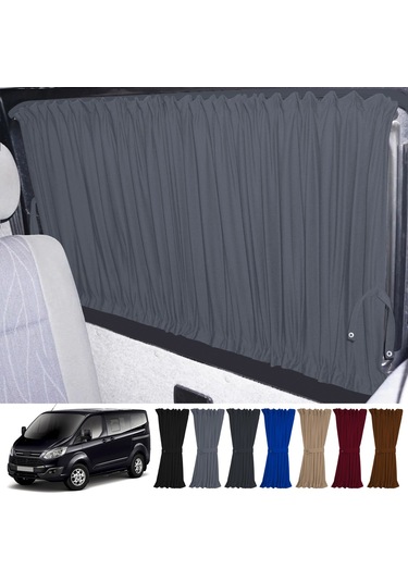 Pandami Ford Custom Kısa Şase 2012+ Uyumlu Gri Raylı Oto Perde Takımı