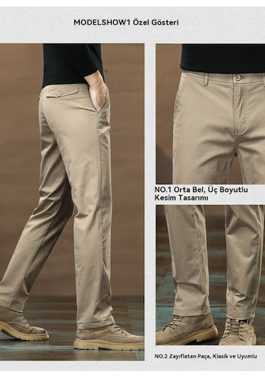 Yeni Yıkanmış Aşınmaya Dayanıklı Düz Pantolon Mavi