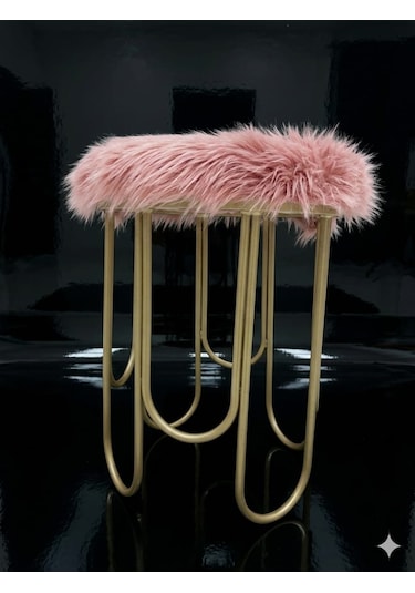 Destan Peluş Kumaş Metal Puf Bonj