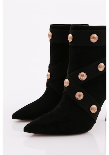 Dgn 8015 Kadin Topuklu Bot 8015-2446-R13711 Siyah