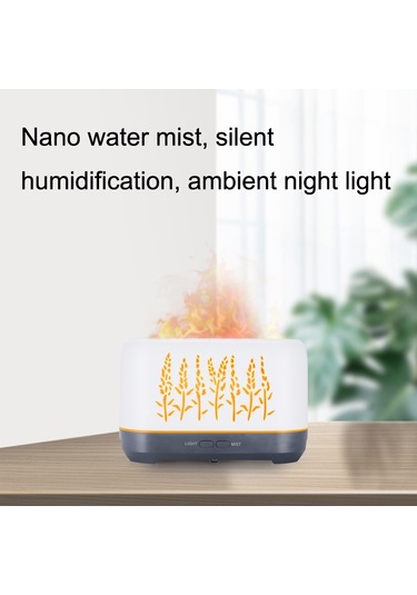 Sones Yx-1690 Ahşap Desenli Aroma Difüzörü İçi Boş Alevli Nemlendirici Beyaz