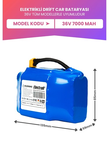 Drift Car Bataryası 36v 7.000mah Mega Kapasite