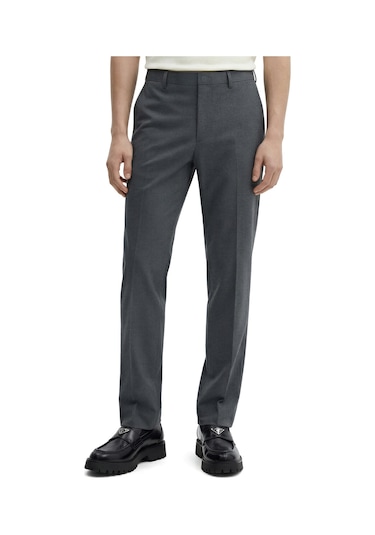 Düz Kumaş Slim Fit Klasik Erkek Pantolon Rafael Füme
