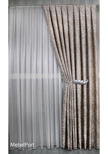 Jakar Fonluk Sahil Desen 1/3 Sıklık Korniş İçin Tek Kanat Kahverengi