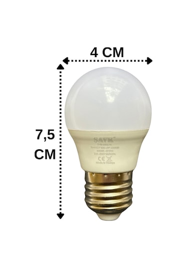 Şavk 4w 40w 3000k Sarı Işık E27 Duylu Led Top Ampul 10 Adet