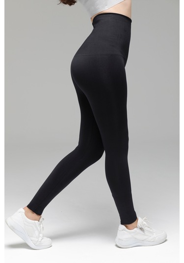 Mienmis Model Karın Göbek Ve Alt Bacak Etkili Korse Tayt Siyah Renk SiYAH