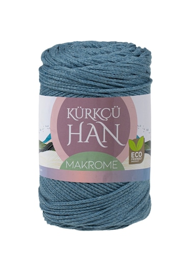 Kürkçü Han Makrome Mavi 3mm 200gr 130m Premium Örgü İpi