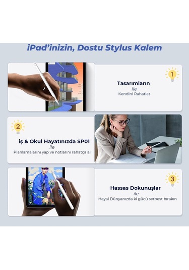 Bix Sp01 iPad Uyumlu Mini/pro/air Tablet Dokunmatik Bluetooth Stylus Yazı Ve Çizim Kalemi