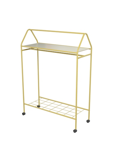 Metallica Concept Tekerlekli Home Hanger Askılık Ayaklı Askılık Gold Sarı
