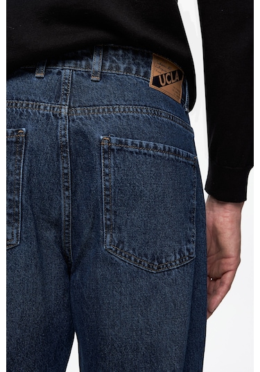 Ucla Benıto Mavi Denim Nakışlı Baggy Fit Erkek Pantolon Mavi