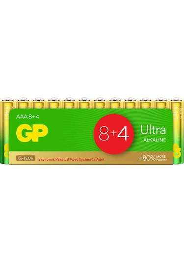 Gp Ultra Alkalin Aaa İnce Kalem Pil 12'li Paket