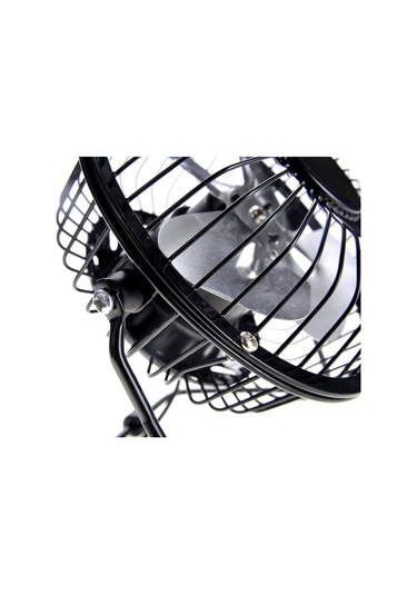 Siyah Usb Mini Kişisel Masa Fan Yuvarlak, Metal, Yukarı Ve Aşağı Döner, 5.7 İnç