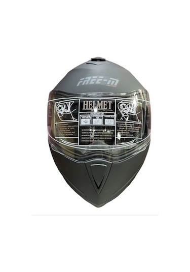 Free-M 961 Mat Siyah Güneş Vizörlü Çene Açılır Kask Modeli