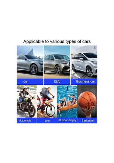 Novahub 12v Hızlı Şarjlı Taşınabilir Lastik Kompresörü, Acil Durum Led Işık, Dijital Ekranlı Hava Pompası