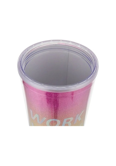 Miland Soğuk İçecekler İçin Kapağı Ve Pipeti Olan Plastik Bardak 169656475 Pembe