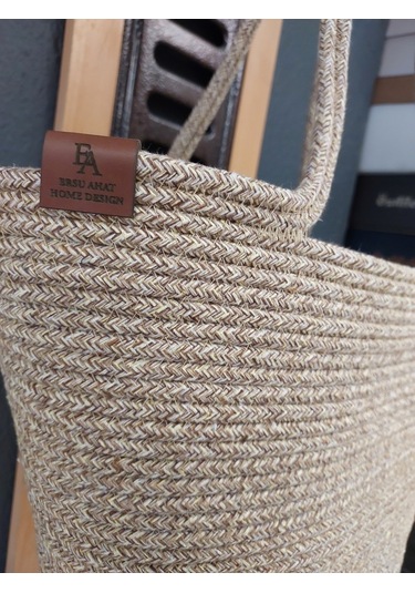 Doğal Hasır Jüt El Örmesi Bayan Çanta-bej Kırçıllı Bej