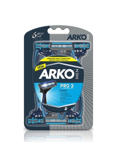 Arko Men T3 Pro3 Tıraş Bıçağı 6'lı