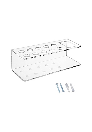Ganzhoushop 10 Yuvalı İşaretleyici Kalem Düzenleyici Akrilik Duvar Rafı Kırtasiye Askısı Ofis Ve Sınıf Öğretmeni Beyaz Tahta Malzemeleribeyaz