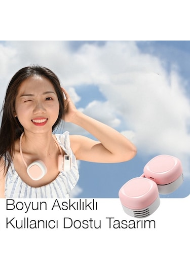 Memo G02 Boyun Askılıklı Taşınabilir Şarjlı Soğutucu Mini Fan