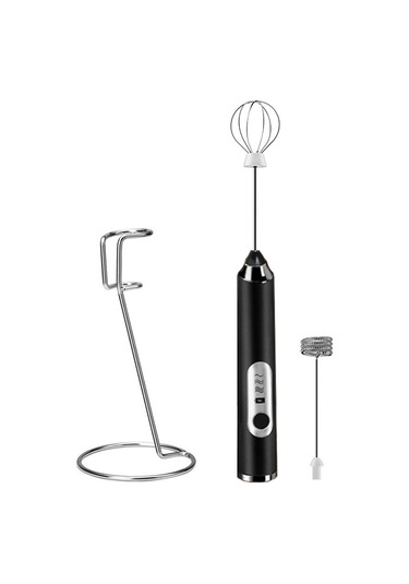 Dinosaurs Standlı Süt Köpürtücü Seti İle El Tipi Ev Tipi Küçük Elektrikli Çırpma Teli Ahşap