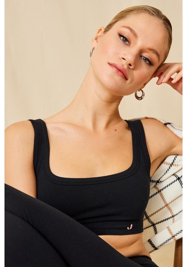 Aura Çift Katlı Modal Bra Siyah Siyah