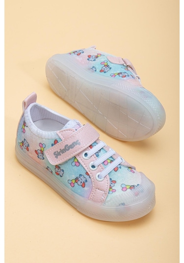 Şirinbebe Şiringenç Keten Pudra Kız İlkadım Bebek Çocuk Ayakkabısı-2893-pudra Pudra