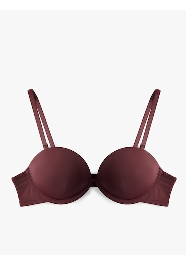 Koton Rahat Kalıp Ekstra Dolgulu Destekli Sütyen Şarap 6wlk10006mk Şarap