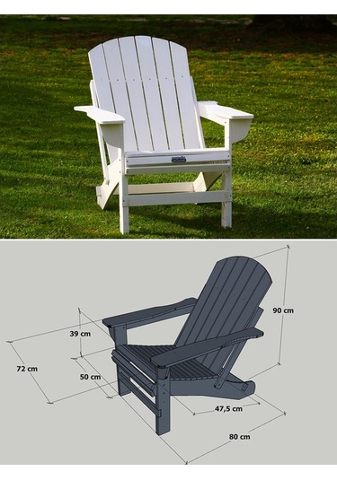 Mandu Adirondack Ahşap Bahçe Sandalyesi Beyaz (551457121) Beyaz