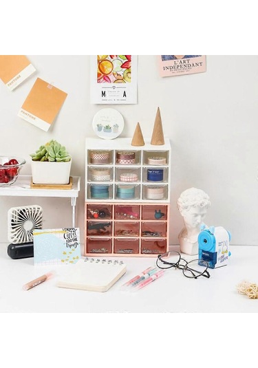 Ganzhoushop Çok İşlevli Ayarlanabilir Makyaj Düzenleyici Masa Yönetimi Düzenleyici Tutucu Makyaj Saklama Kutusu Kırtasiye Tutucu Rafı Whiterose Kırmızı