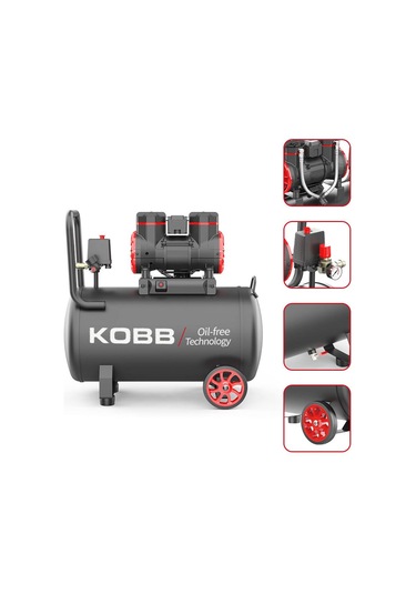 Kobb KBK50S 2.0 Hp 50 L 8 Bar Yağsız Sessiz Taşınabilir Hava Kompresörü
