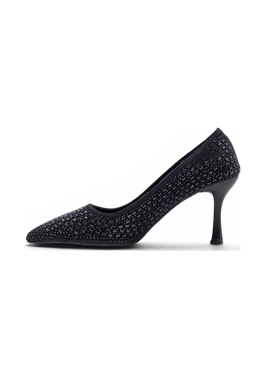 Su Perisi 3020 Taşlı Kadın Stiletto siyah
