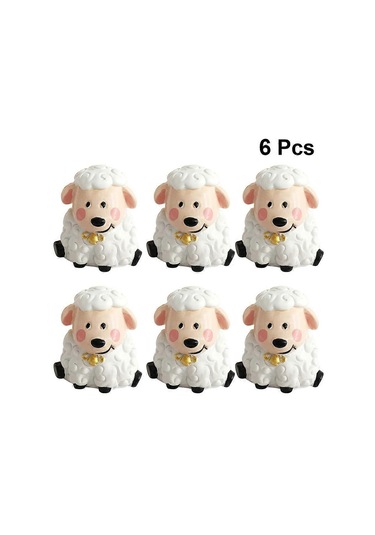 Hayvan Koyun Dekoru Reçine Küçük Koyun Hayvan Modeli Doğum Günü P