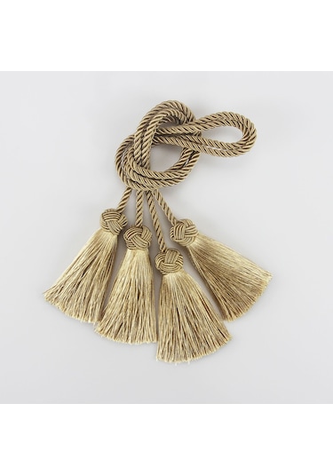 2'li Paket Altın, Zarif Perde Bağları, Püsküllü El Dokuma Pencere Dekorasyonları İçin Halat Dekoratif Perde Bağları, Diğer