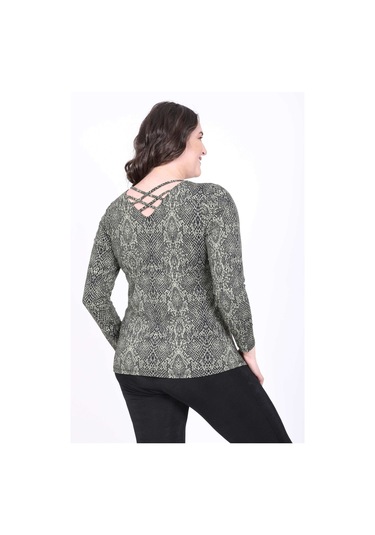 Arkası Çapraz Biyeli Bluz Haki