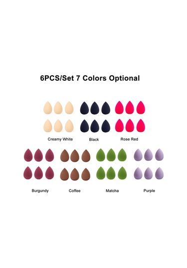 Teltree "6'li Set Nemli/kuru Fondöten Süngeri - Mini Makyaj Süngerleri İle Kusursuz Fondöten Ve Allık Uygulaması"