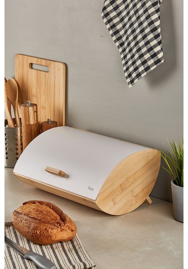 Dino Bambu Ekmek Dolabı Beyaz