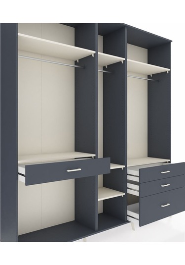 Hyperion Dolap 7 Raflı 4 Çekmeceli 3 Askılı 220x44x243 Antrasit-aytaşı/antrasit Aytası/antrasıt Hyperion Dolap 7 Raflı 4 Çekmeceli 3 Askılı 220x44x243 Antrasit-aytaşı/antrasit Aytası/antrasıt