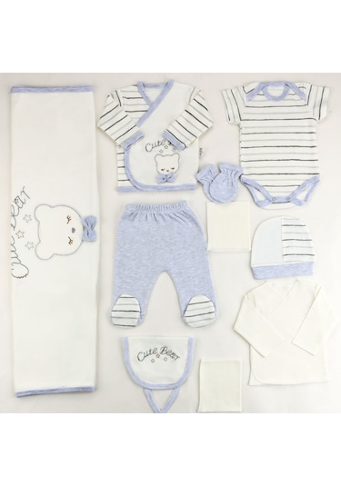 Sebi Bebe Cute Bear 10'lu Hastane Çıkış Seti 2020 Gri