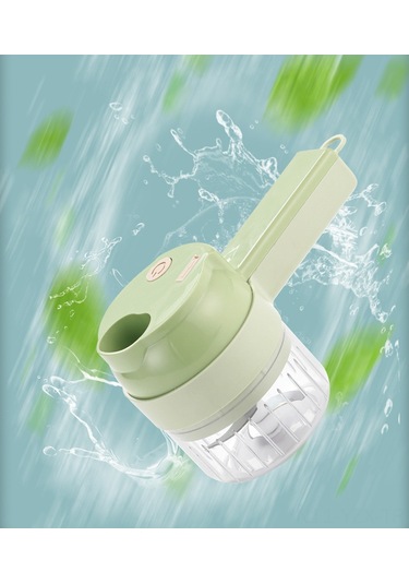 Yaozixa Gatling Akıllı Elektrikli Sebze Dilimleyici - Kurumsal Motorlu Sarımsak Ezici, Biber Kesici, Evcil Mutfak Aleti 800mah Yeşil