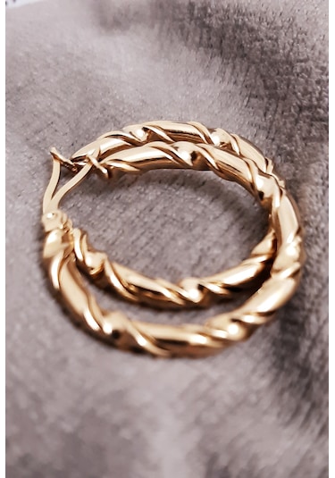 Giftworld Çelik Burgulu Halka Küpe